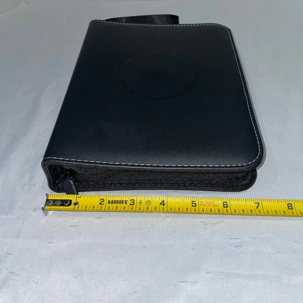 Black Lightning Bolt 4-Pocket Trading Card Binder Zippered 3-Ring Portfolio Case